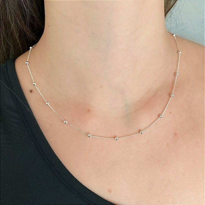 Colar Choker com Bolinhas Veneziana