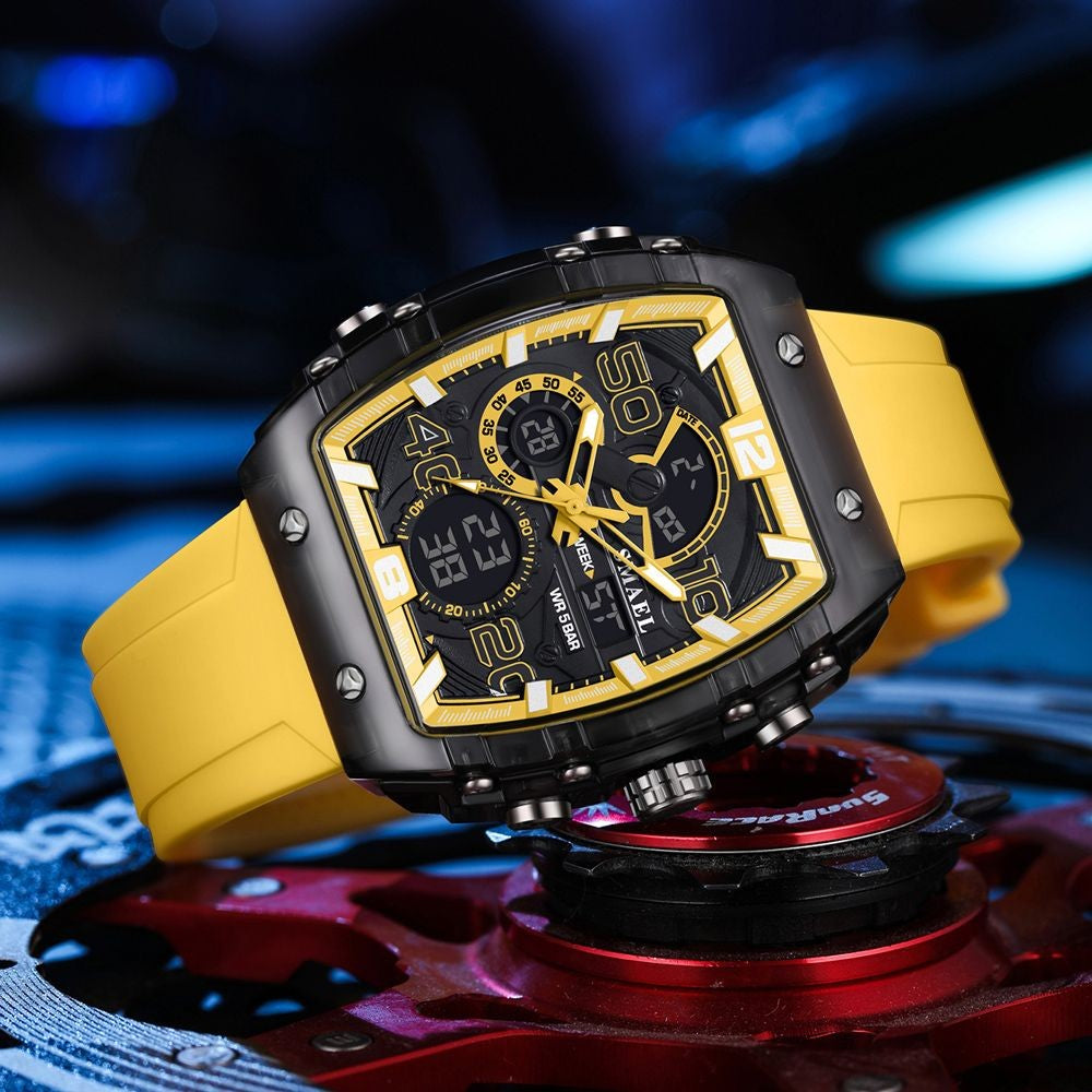 Relógio Masculino Quadrado Esportivo