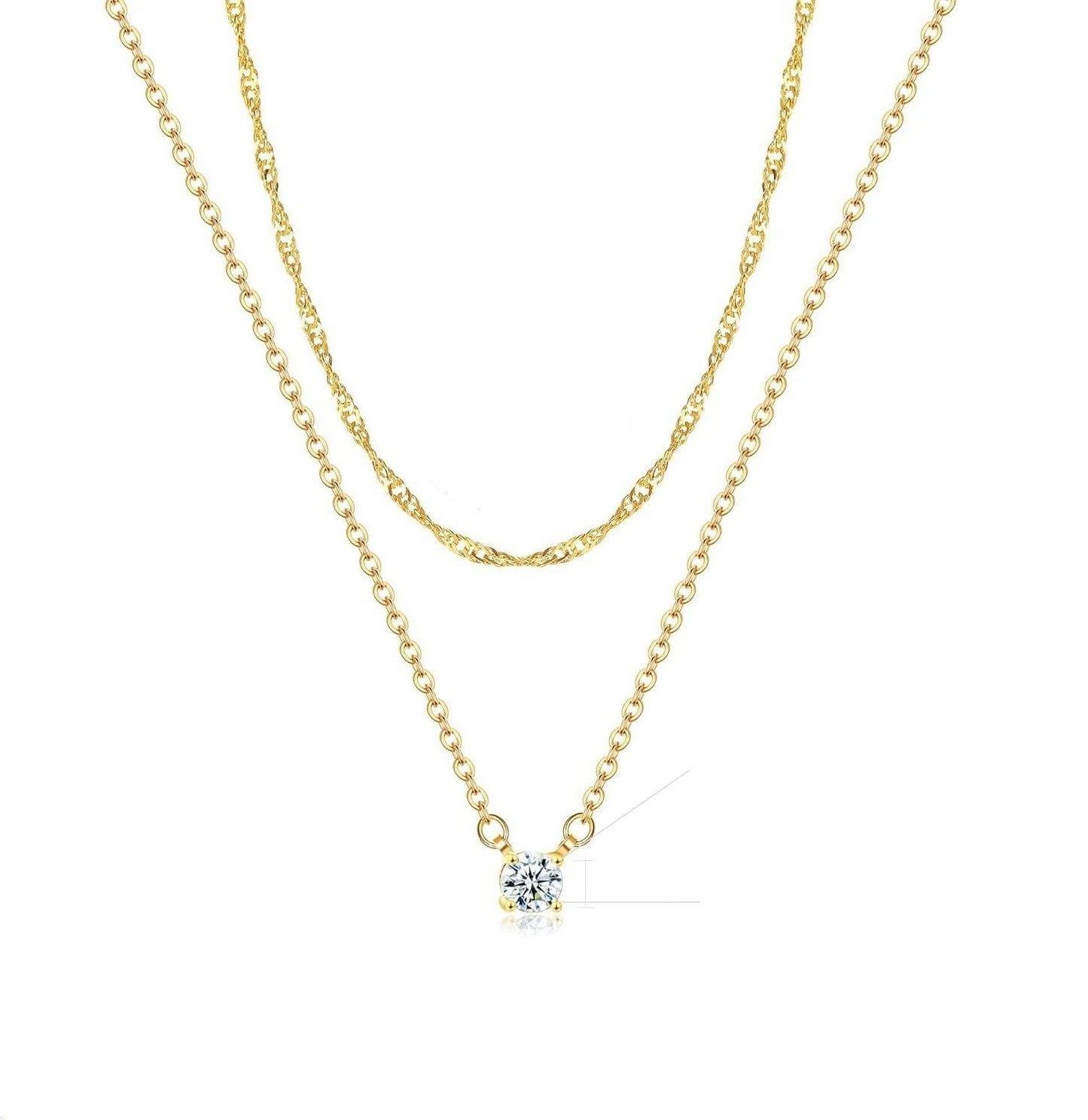 Colar Ponto de Luz com Corrente Dupla