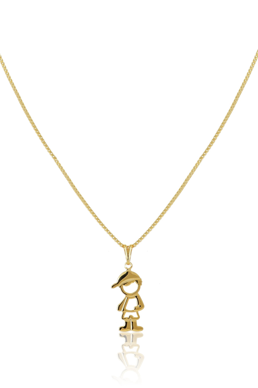 Colar com Pingente de Menino Banhado em Ouro 18k